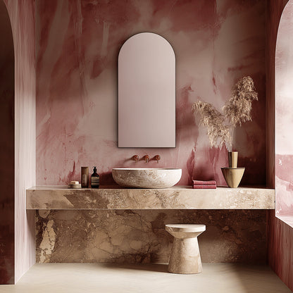 Origins Living Oslo Arch Mirror 50x100cm Matt Black