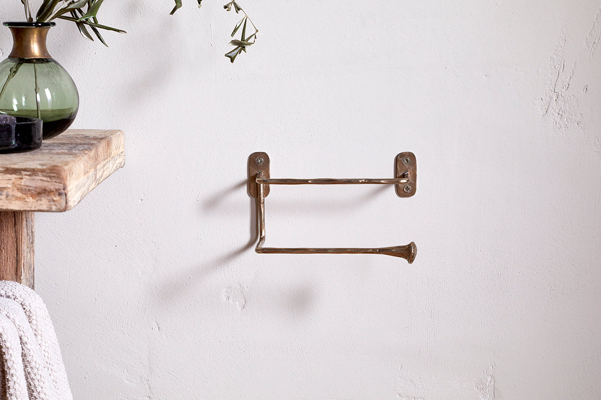 Nkuku Olani Toilet Roll Holder Antique Brass
