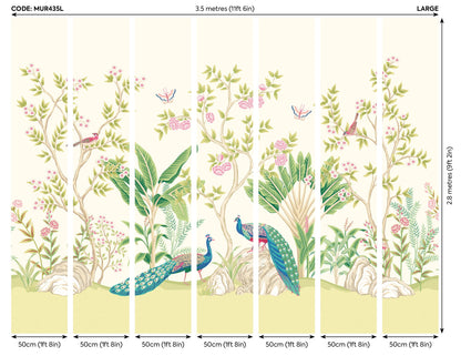 Origin Murals Peacock Garden Apple Rose 350cm X 280cm