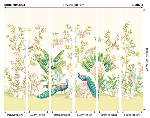 Origin Murals Peacock Garden Apple Rose 300cm X 240cm
