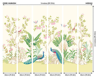 Origin Murals Peacock Garden Apple Rose 300cm X 240cm