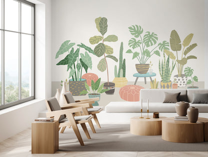 Origin Murals Houseplant Pots Grey 350cm X 280cm
