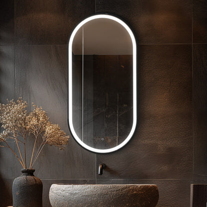 Origins Living Lomax Light Capsule Mirror 50x100cm Brushed Black