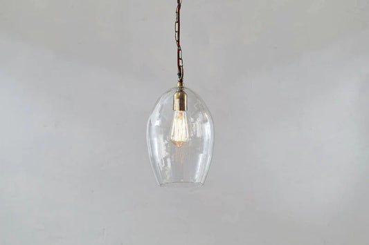 Nkuku Otoro Recycled Glass Pendant Clear Small Oval