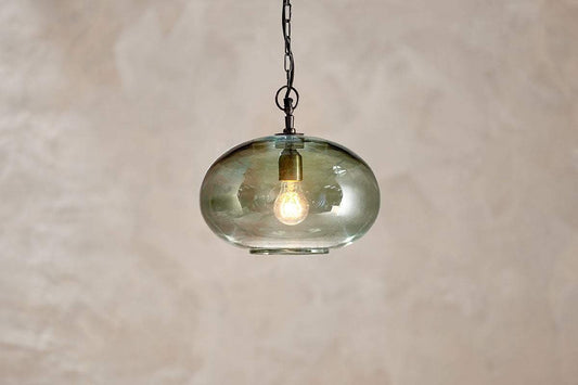 Nkuku Otoro Recycled Glass Pendant Green Small Round