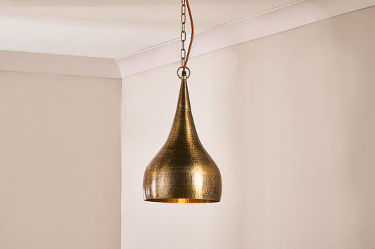 Nkuku Quinn Hammered Metal Pendant Small