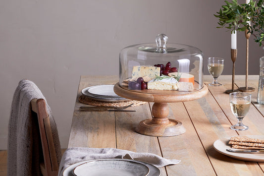 Nkuku Recycled Glass Dome Cake Stand