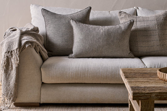 Nkuku Repudi Linen Cushion Cover Soft Grey