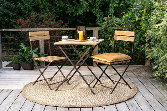 Nkuku Rishikesh Reclaimed Wood & Iron Folding Chairs (Set Of 2)
