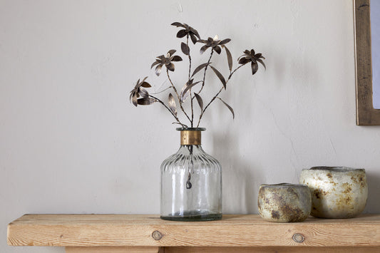 Nkuku Svara Stem Flower Antique Brass