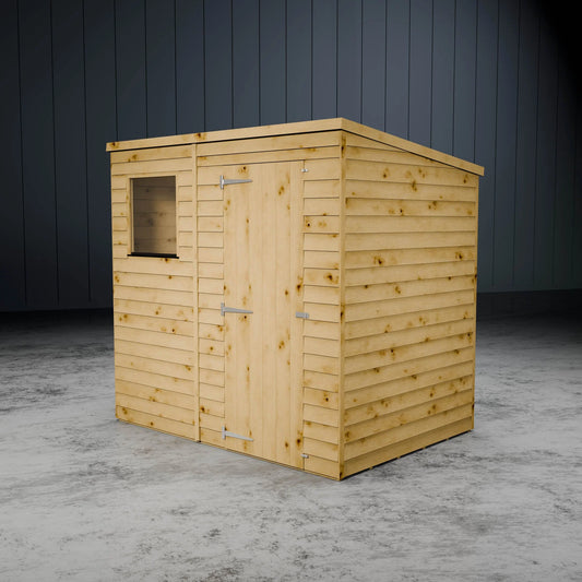 Value Overlap Single Door Pent Shed