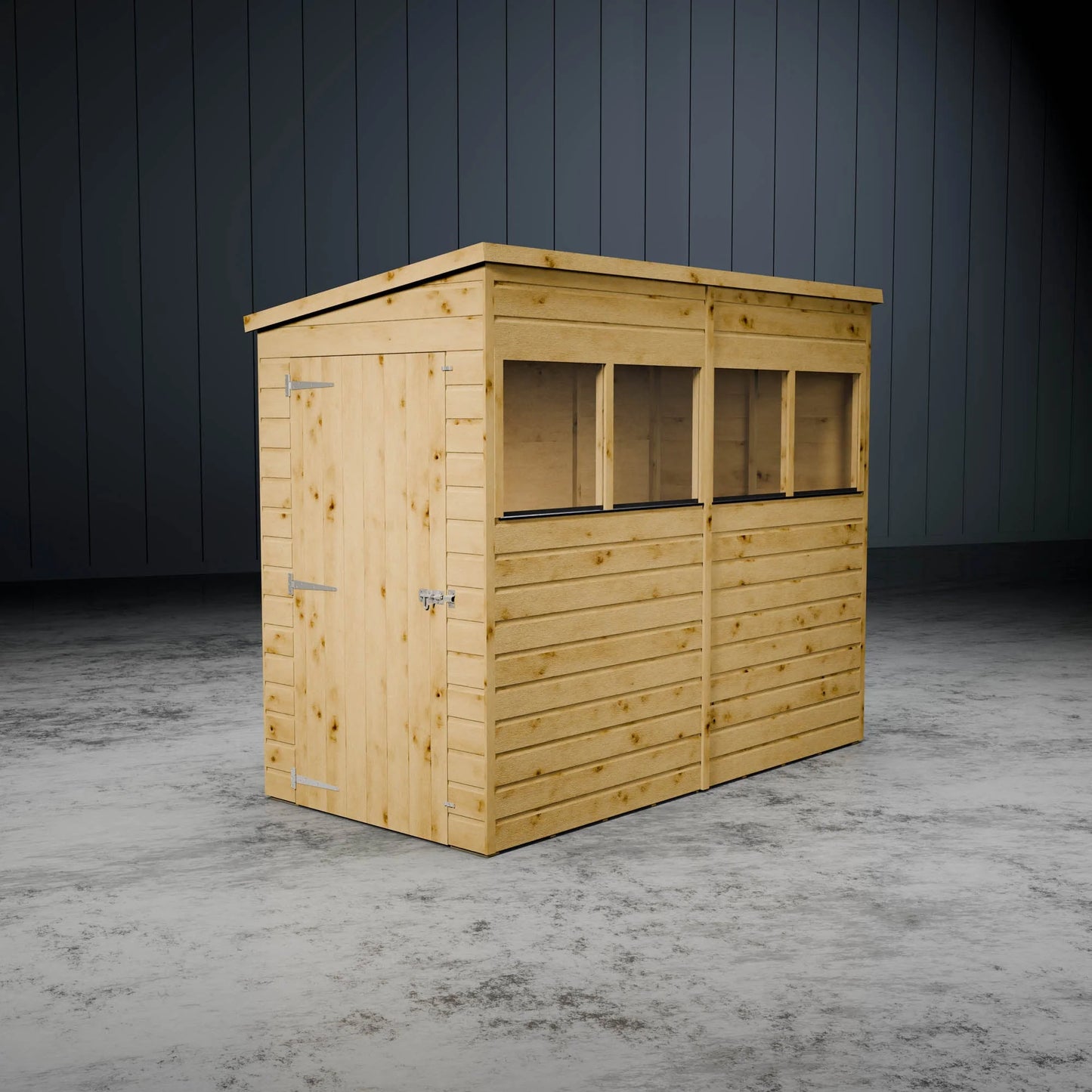Modular Shiplap Pent Single Door Wooden Shed