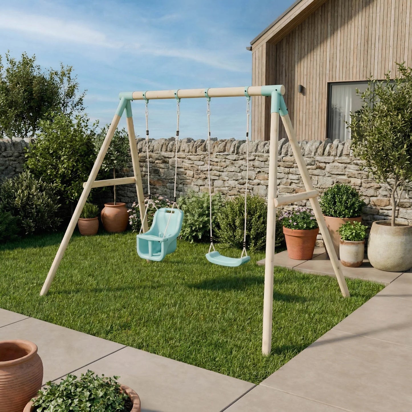 Double Swing Set with Baby Swing - Wildwood II