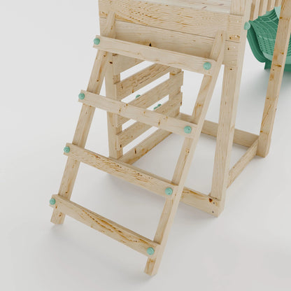 Climbing Frame With Single Swing& Climbing Wall - Bramblewick Forest V