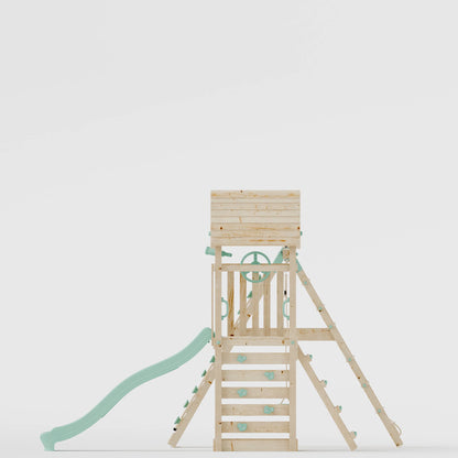 Climbing Frame With Single Swing& Climbing Wall - Bramblewick Forest V