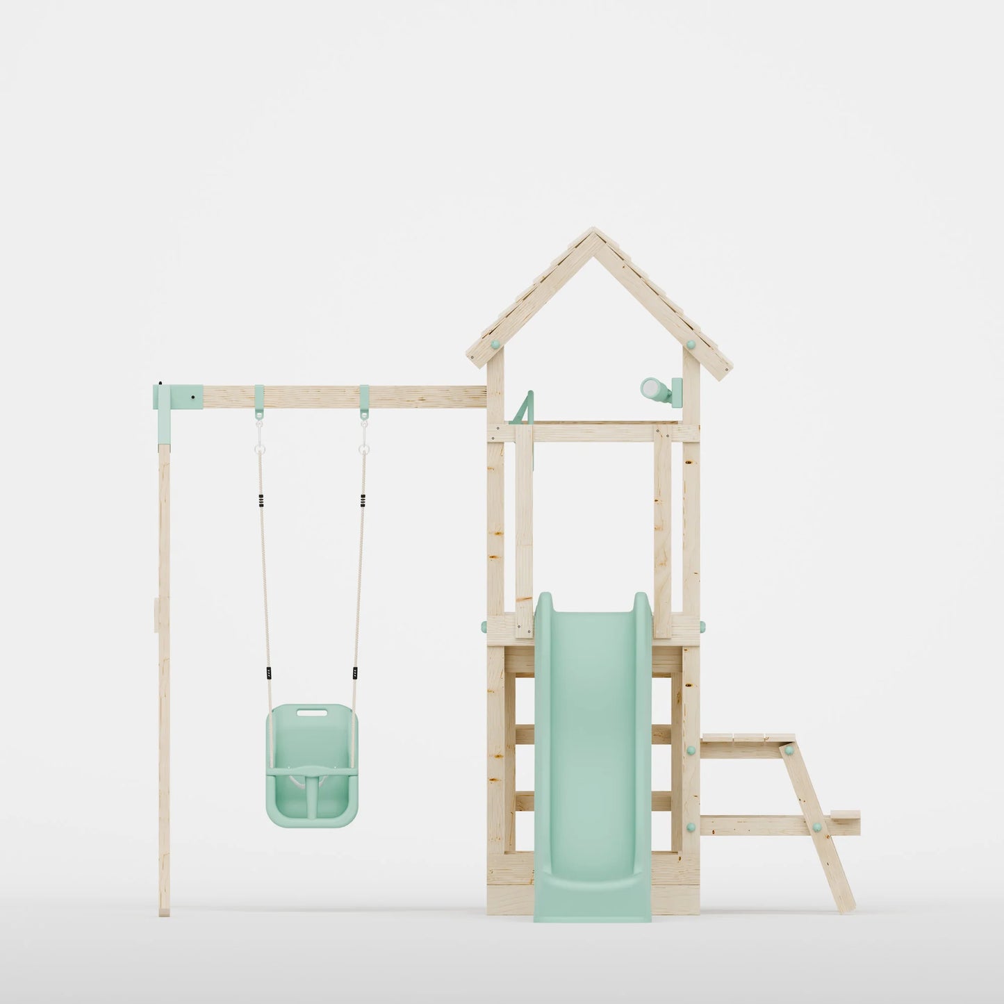Climbing Frame With Single Swing & Picnic Table - Bramblewick Forest II