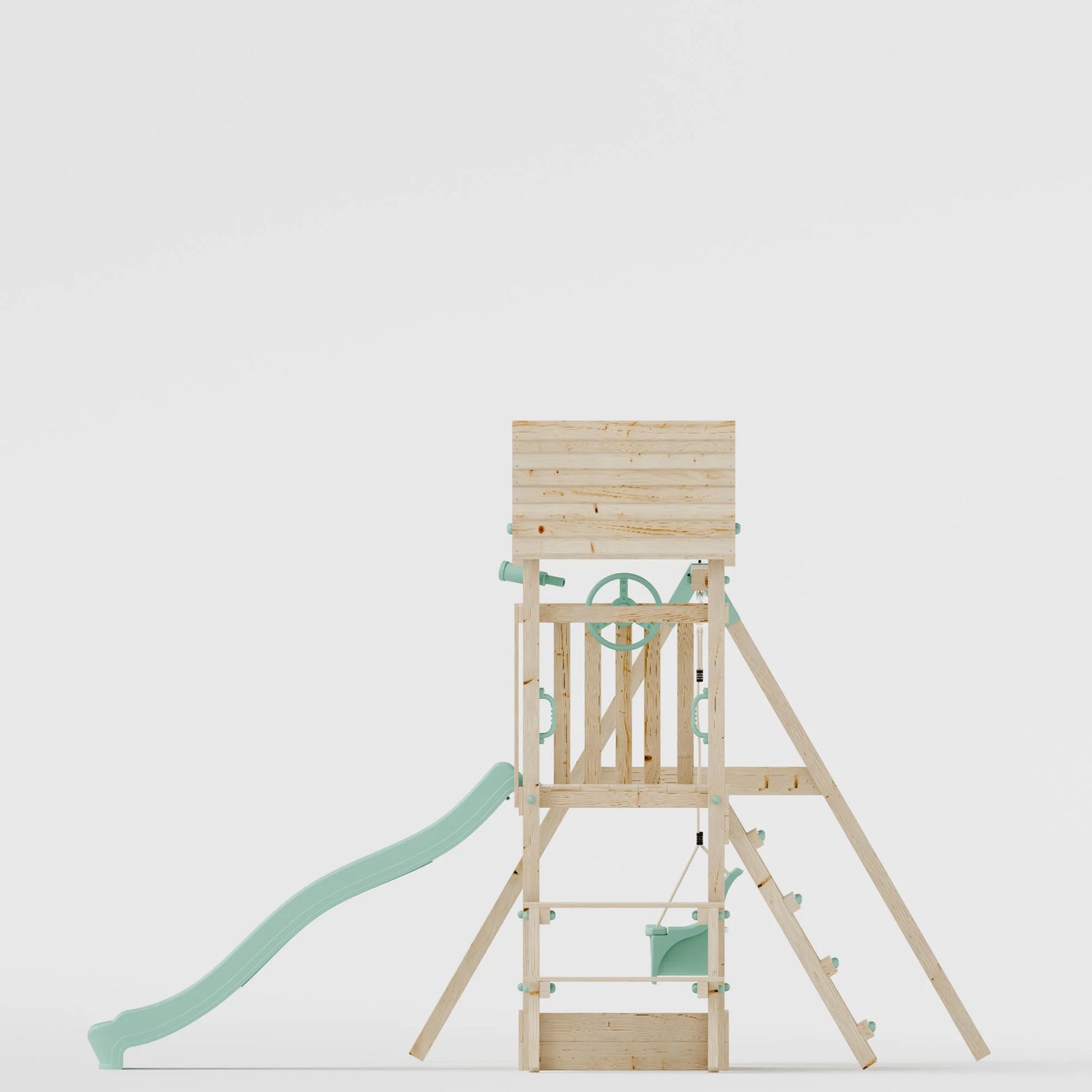 Climbing Frame With Single Swing & Picnic Table - Bramblewick Forest II