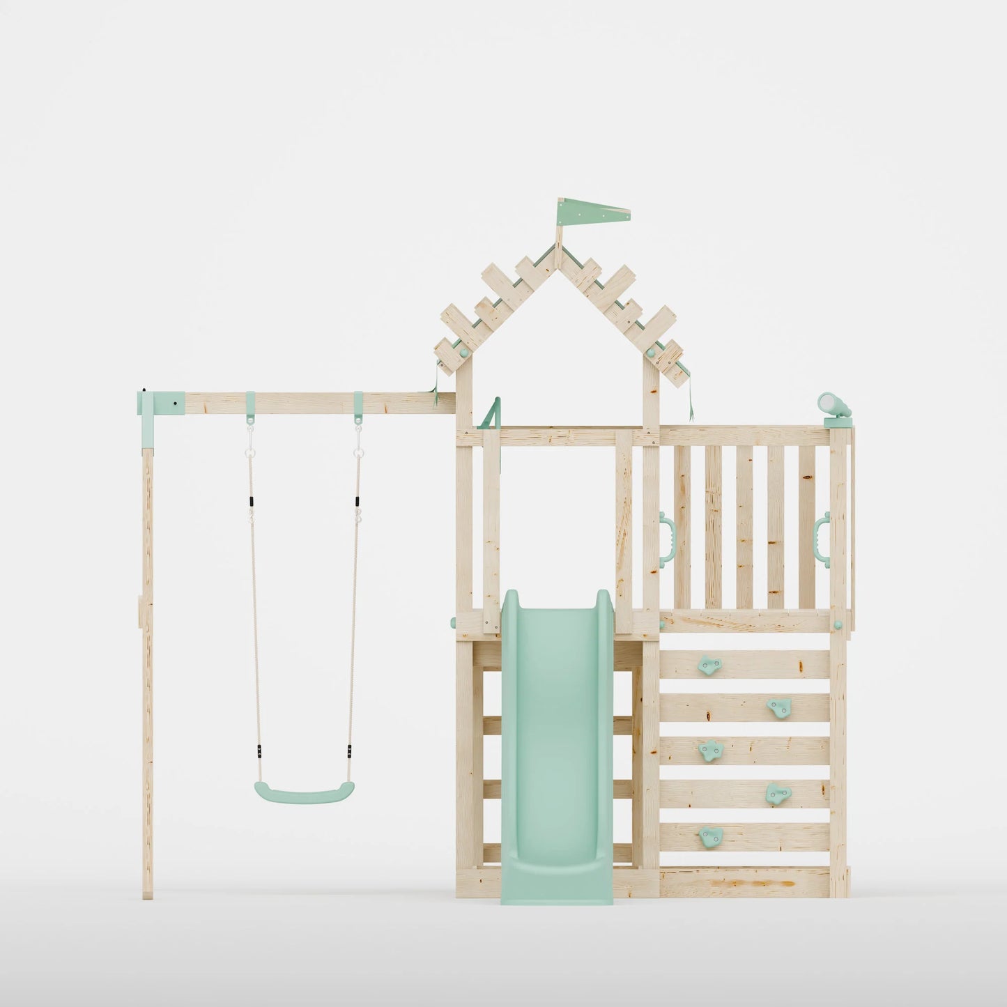 Extended Climbing Frame With Single Swing - Enchanted Grove V