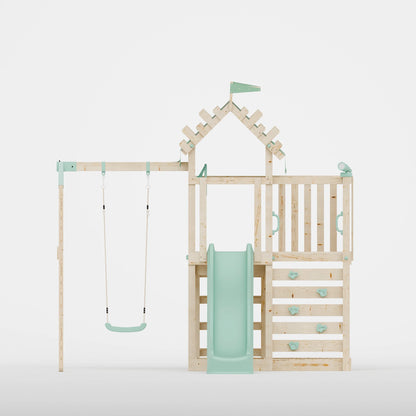 Extended Climbing Frame With Single Swing - Enchanted Grove V