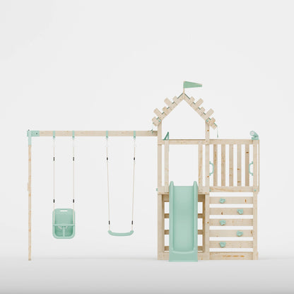 Extended Climbing Frame With Double Swing - Enchanted Grove IX