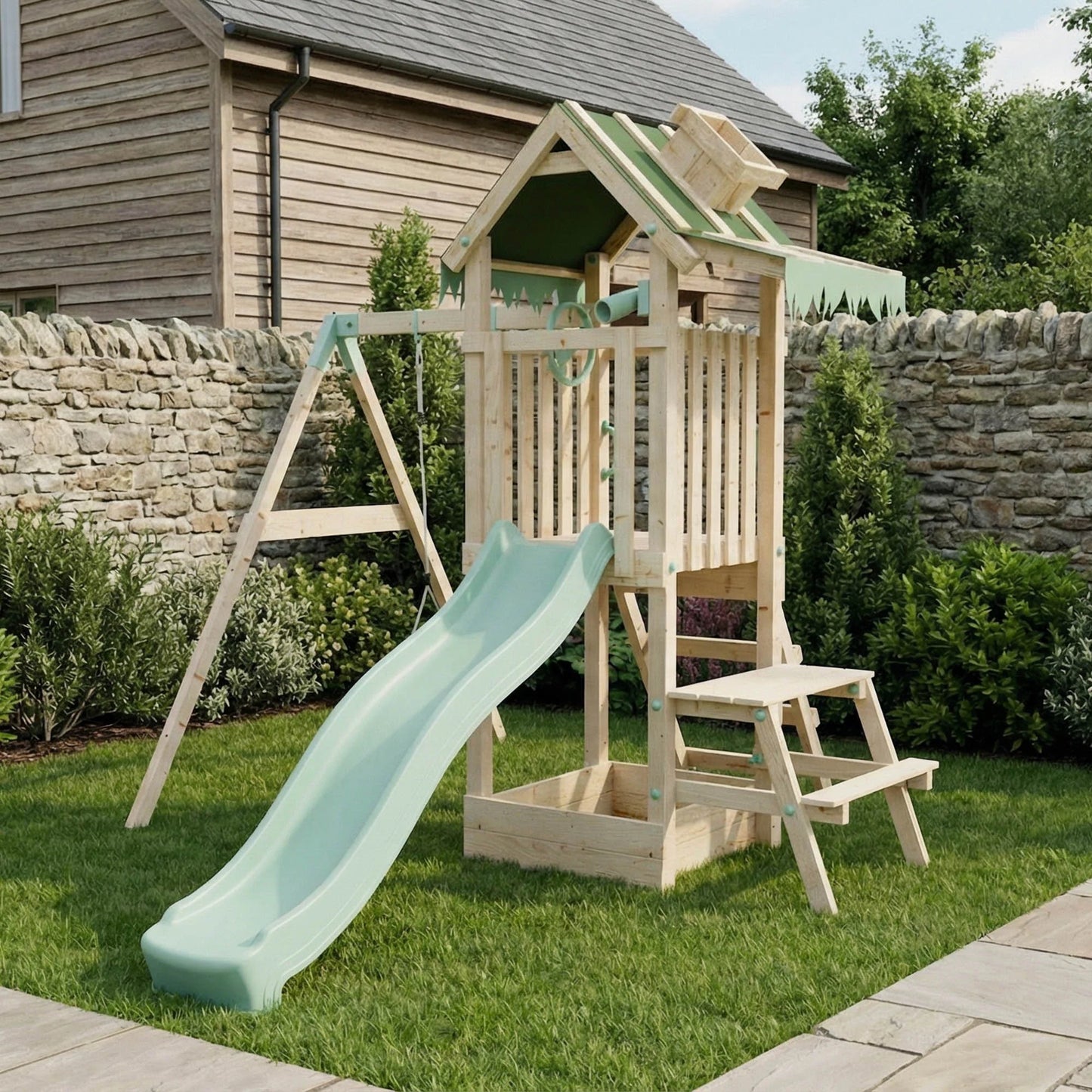 Climbing Frame With Single Swing - Eldertree Forest II