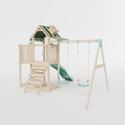 Extended Climbing Frame With Double Swing - Eldertree Forest VII