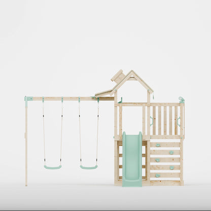 Extended Climbing Frame With Double Swing - Eldertree Forest VII