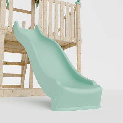 Extended Climbing Frame With Step Up, Single Swing & Climbing Wall - Enchanted Grove VIII