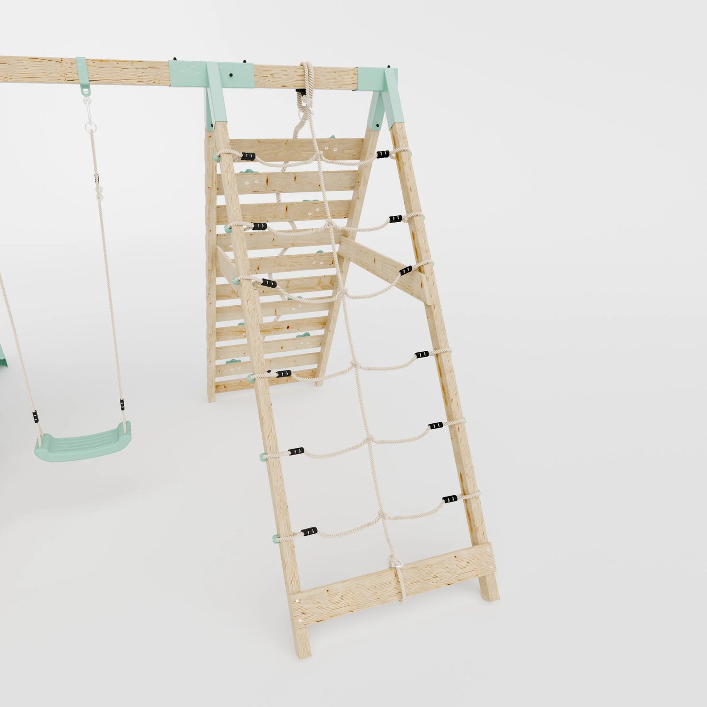 Climbing Frame With Single Swing & Climbing Wall - Willow Way VI