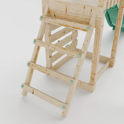 Climbing Frame With Double Swing & Climbing Wall - Willow Way IX