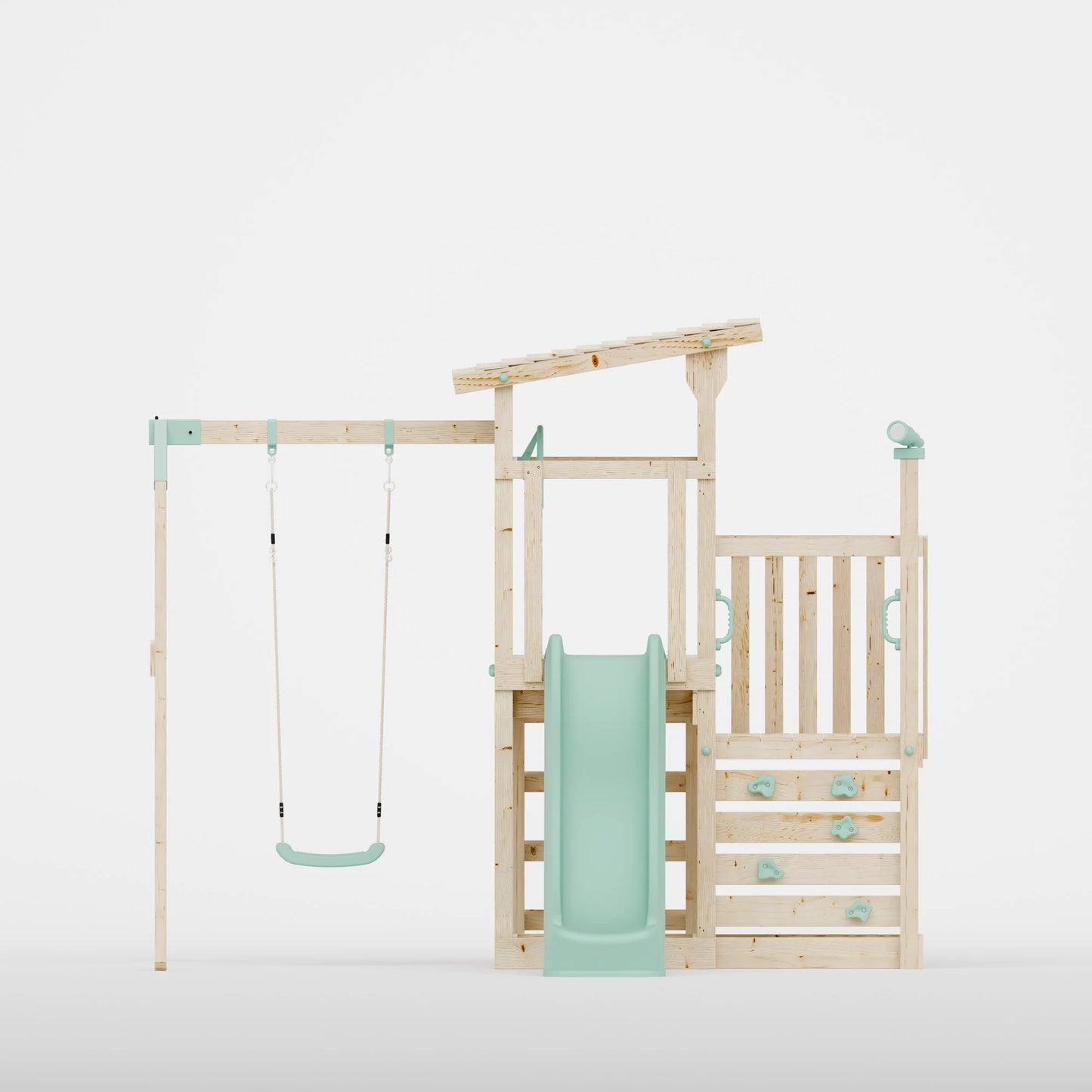 Climbing Frame With Step Up & Single Swing - Willow Way IV