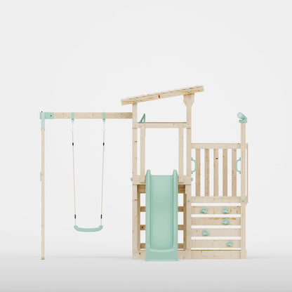 Climbing Frame With Step Up & Single Swing - Willow Way IV