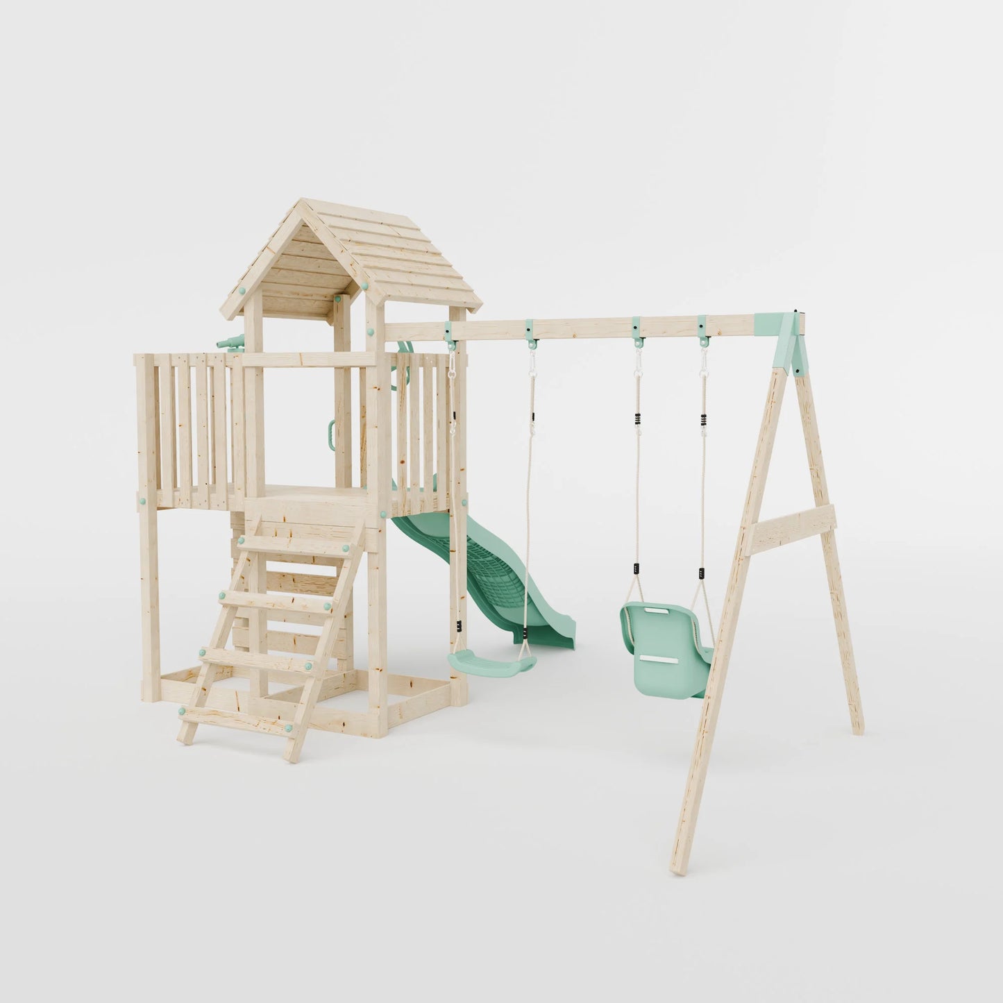 Climbing Frame With Extension & Double Swing - Bramblewick Forest VIII