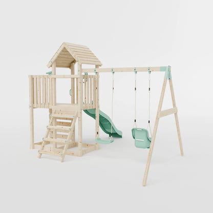 Climbing Frame With Extension & Double Swing - Bramblewick Forest VIII