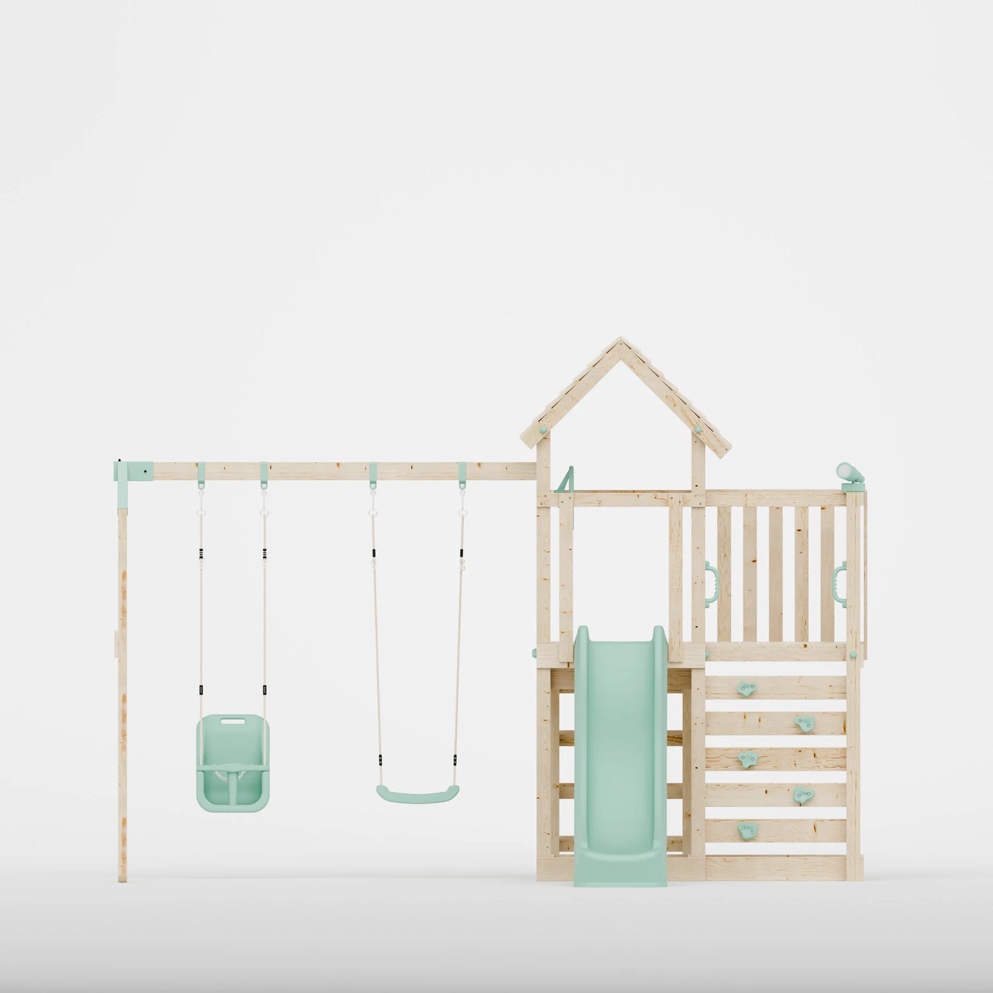 Climbing Frame With Extension & Double Swing - Bramblewick Forest VIII