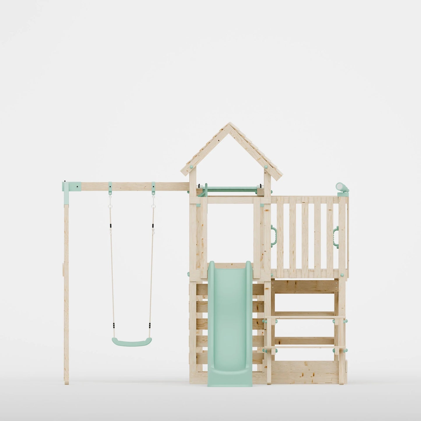 Climbing Frame With Extension, Single Swing, Picnic Table & Monkey Bars - Bramblewick Forest VIII