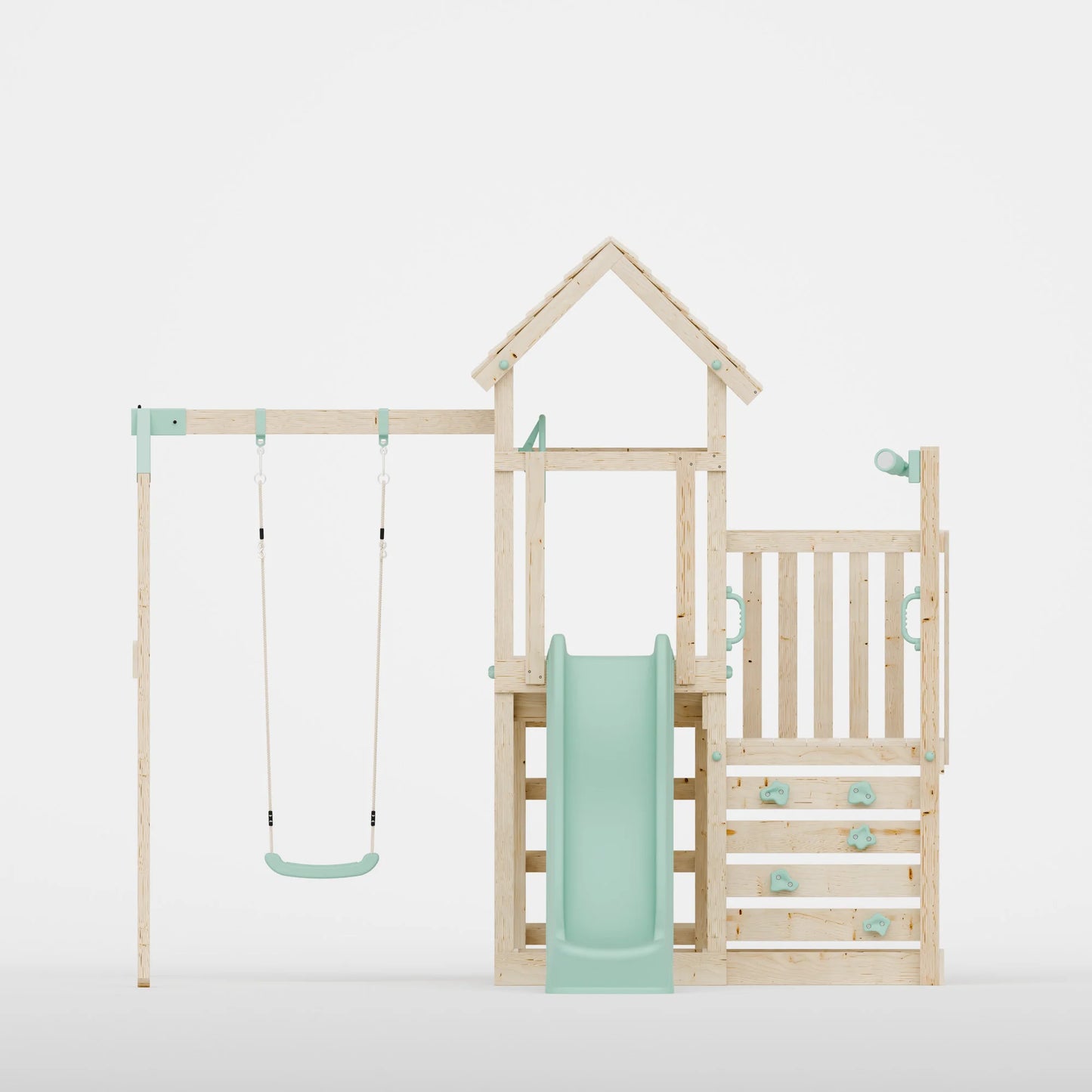 Climbing Frame With Step Up & Single Swing - Bramblewick Forest IV
