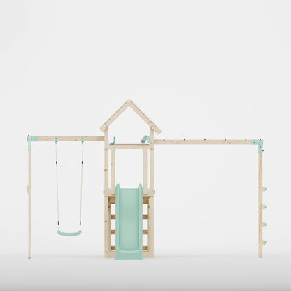 Climbing Frame With Single Swing & Monkey Bars - Bramblewick Forest III