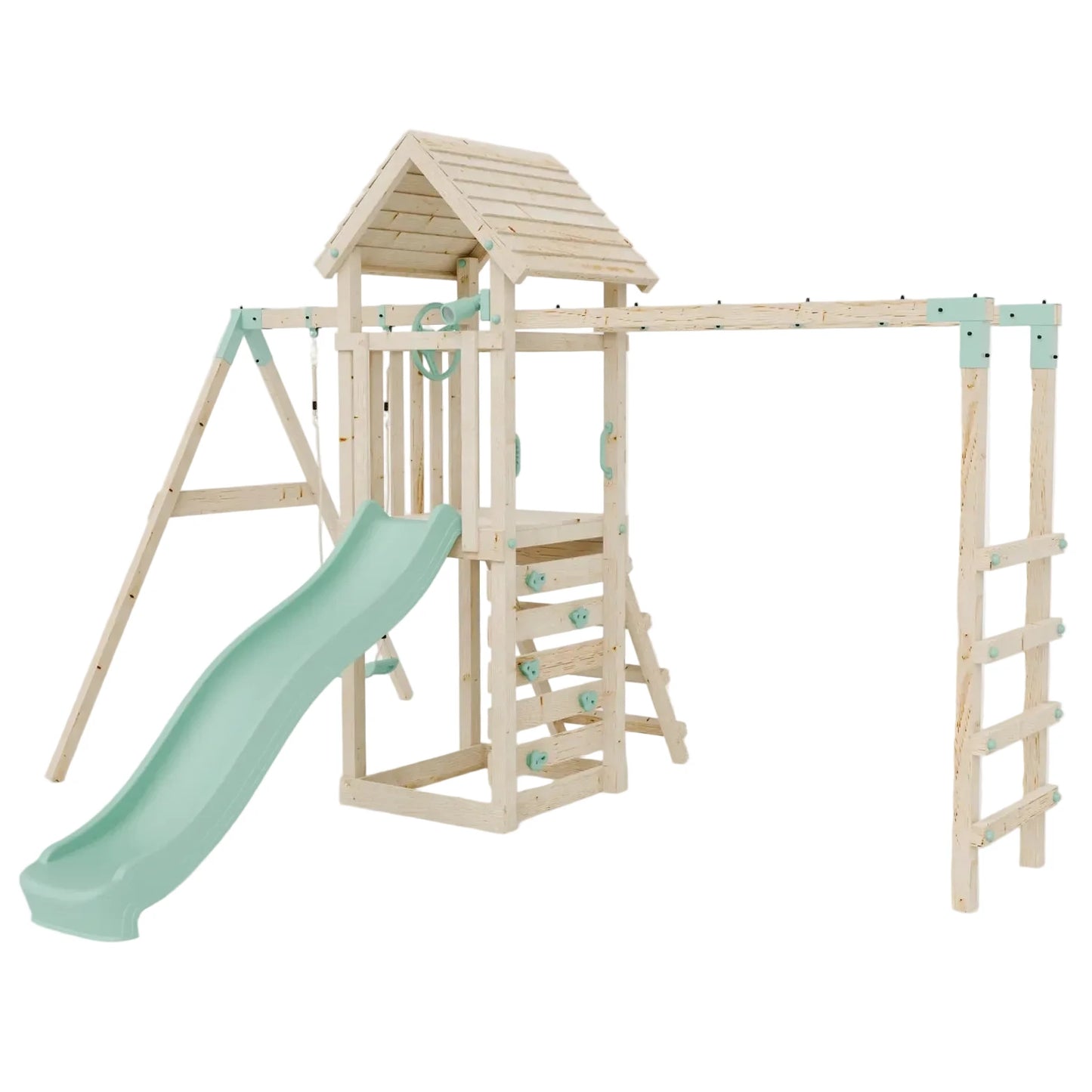 Climbing Frame With Single Swing & Monkey Bars - Bramblewick Forest III