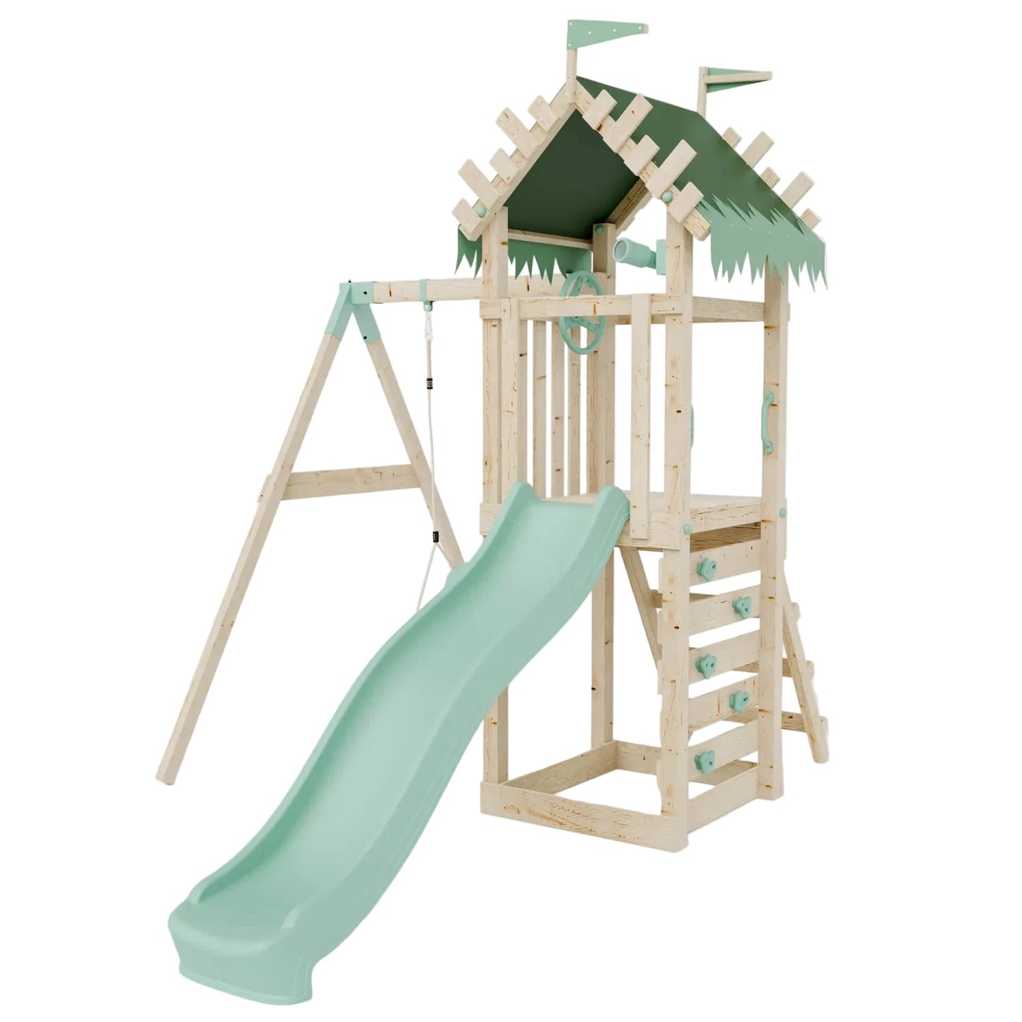 Climbing Frame With Single Baby Swing - Enchanted Grove II