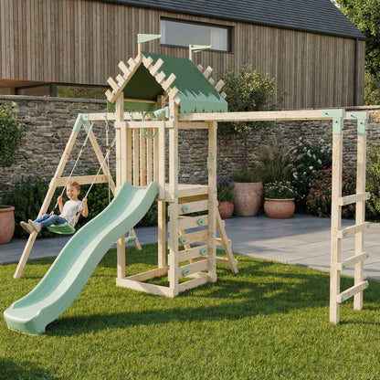 Climbing Frame With Single Swing & Monkey Bars - Enchanted Grove III