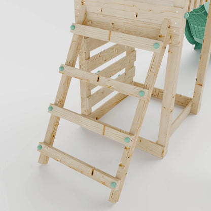 Climbing Frame With Single Swing & Climbing Wall - Eldertree Forest IV
