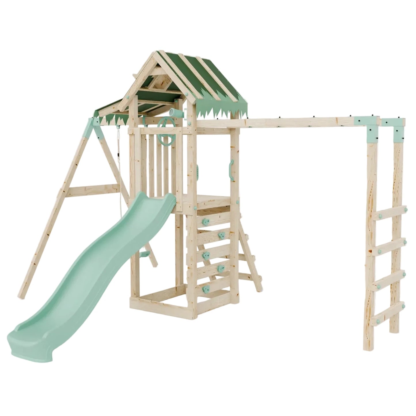 Climbing Frame With Single Swing & Monkey Bars - Eldertree Forest III