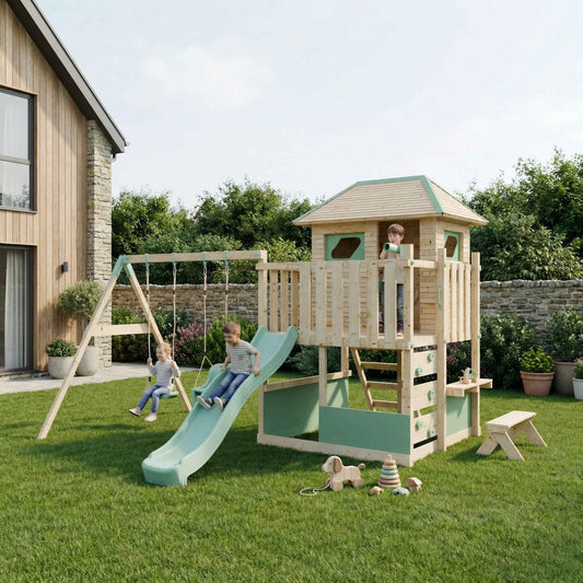 LittleSummit Large Tower Playhouse with Double Swing