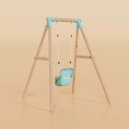 Single Wooden Baby Swing - Evergreen II