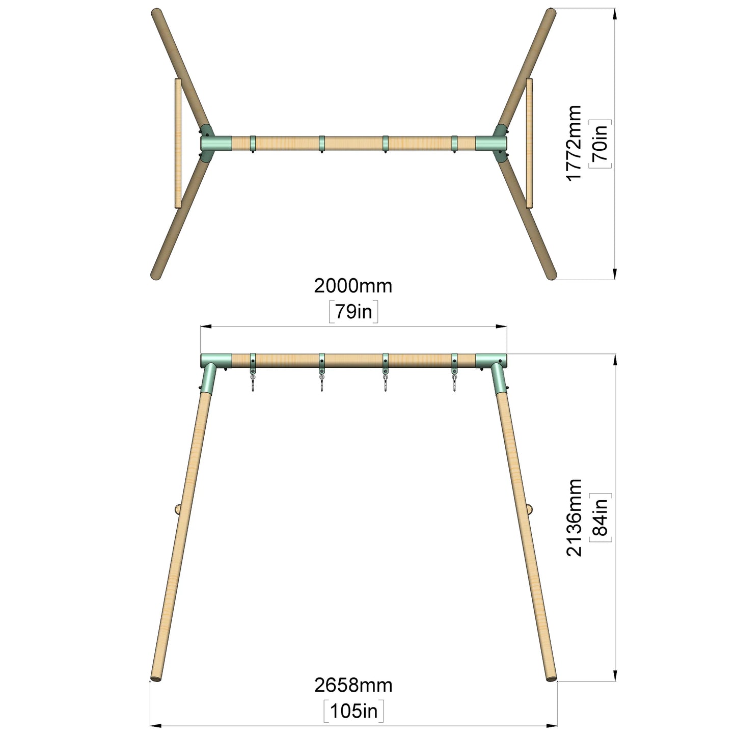 Double Swing Set with Baby Swing - Wildwood II