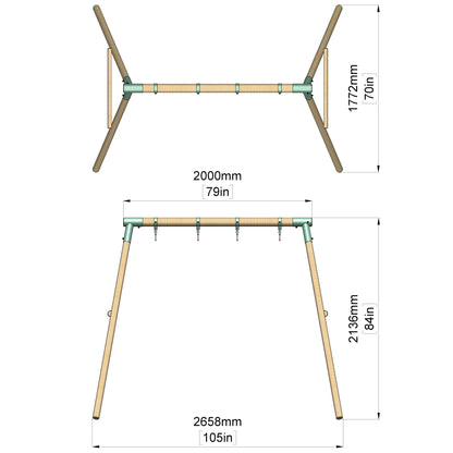 Double Swing Set with Baby Swing - Wildwood II