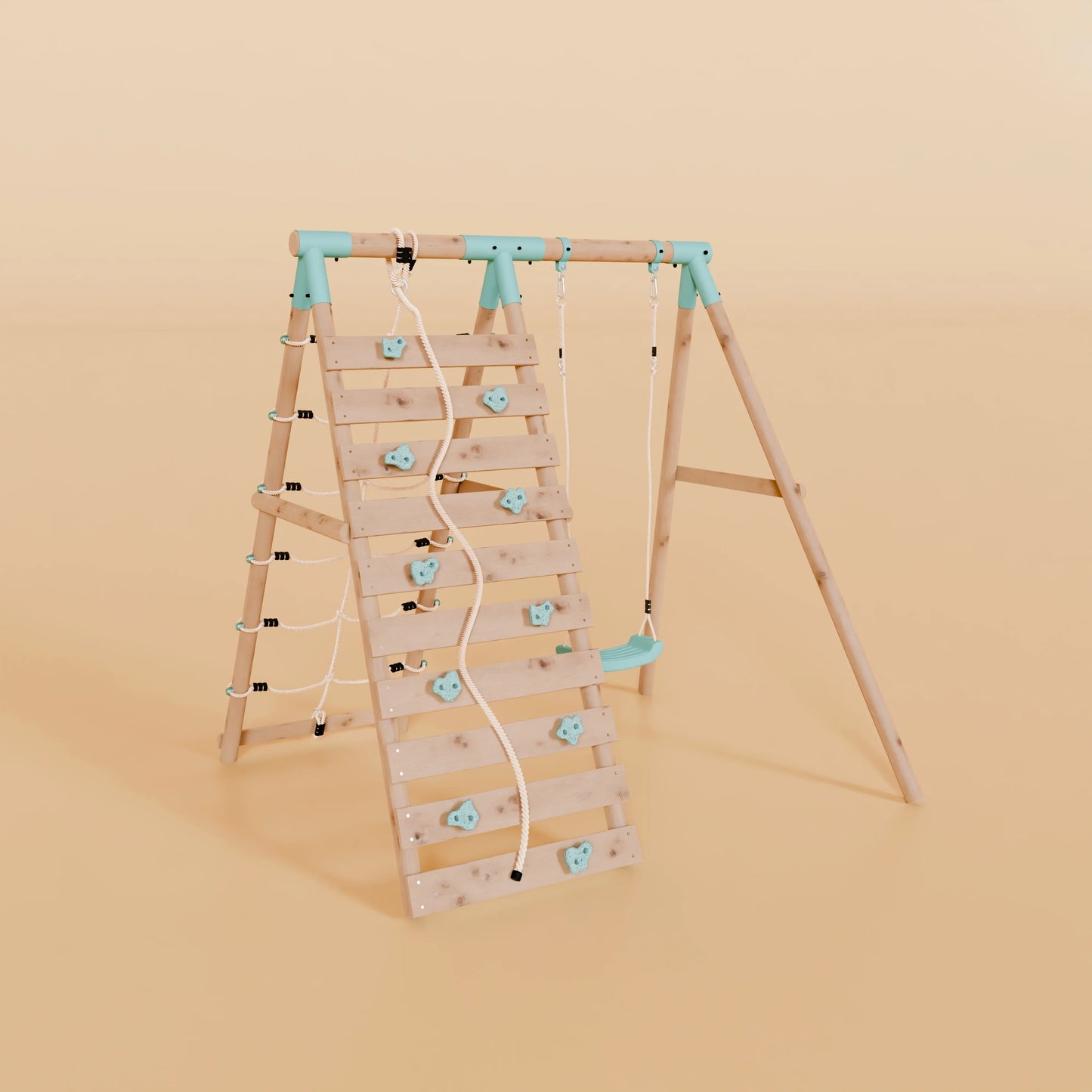 Single Swing Set With Climbing Wall - Shadowfern I