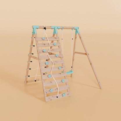 Single Swing Set With Climbing Wall - Shadowfern I
