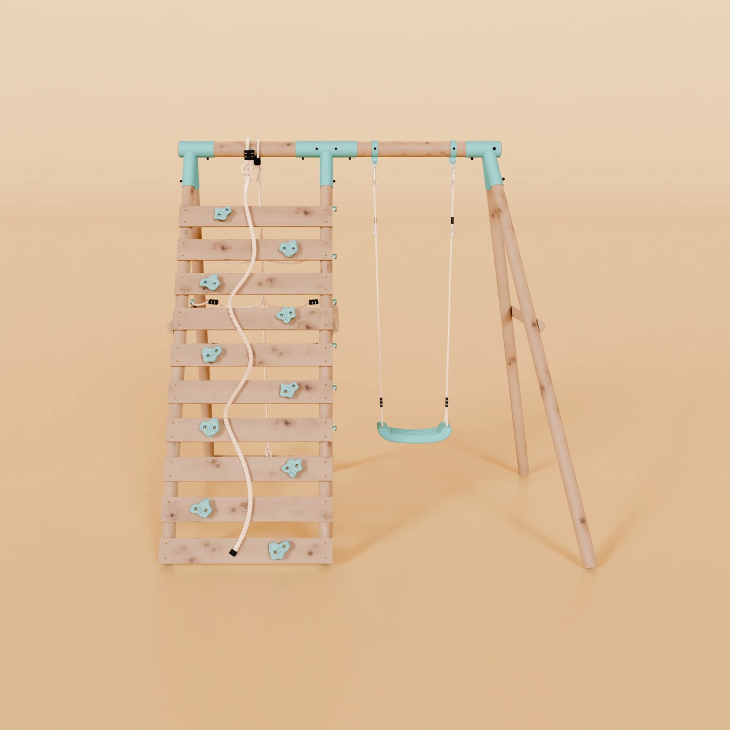 Single Swing Set With Climbing Wall - Shadowfern I